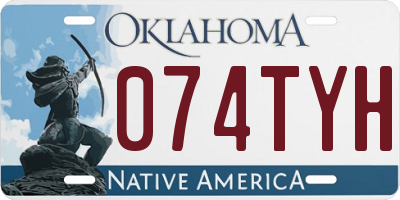 OK license plate 074TYH