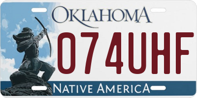 OK license plate 074UHF