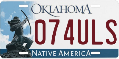 OK license plate 074ULS