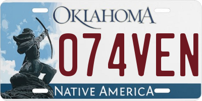 OK license plate 074VEN