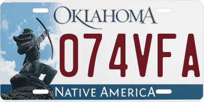 OK license plate 074VFA