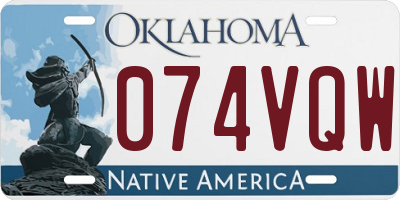 OK license plate 074VQW
