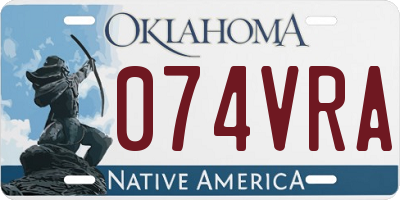OK license plate 074VRA