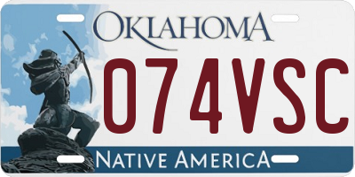 OK license plate 074VSC