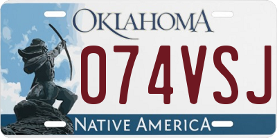 OK license plate 074VSJ