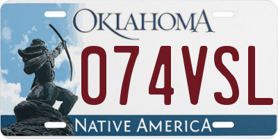 OK license plate 074VSL
