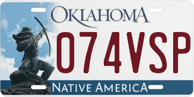 OK license plate 074VSP