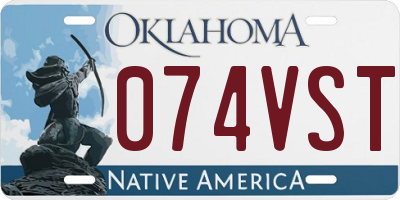 OK license plate 074VST