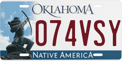 OK license plate 074VSY