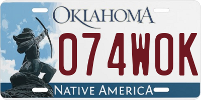 OK license plate 074WOK