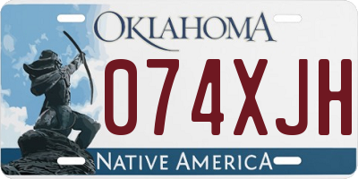 OK license plate 074XJH