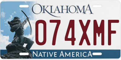 OK license plate 074XMF