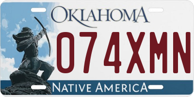 OK license plate 074XMN