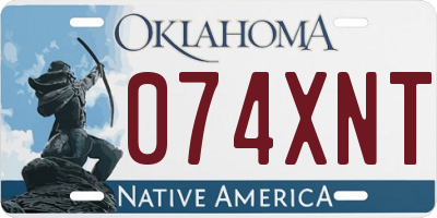 OK license plate 074XNT