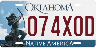 OK license plate 074XOD