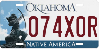 OK license plate 074XOR