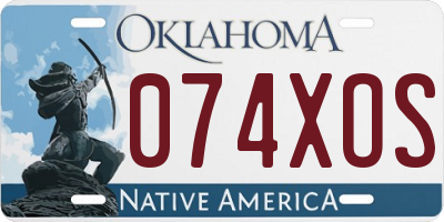 OK license plate 074XOS
