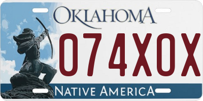 OK license plate 074XOX