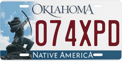 OK license plate 074XPD