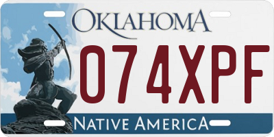 OK license plate 074XPF
