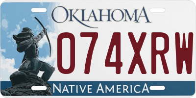 OK license plate 074XRW