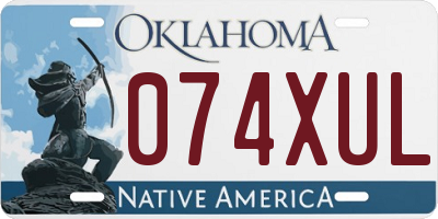 OK license plate 074XUL