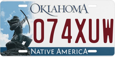 OK license plate 074XUW