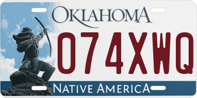OK license plate 074XWQ