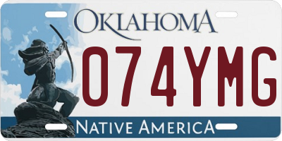 OK license plate 074YMG