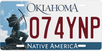 OK license plate 074YNP
