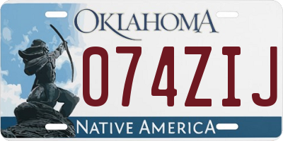 OK license plate 074ZIJ