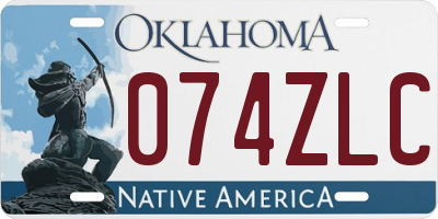 OK license plate 074ZLC
