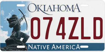OK license plate 074ZLD