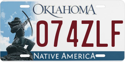 OK license plate 074ZLF