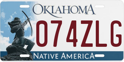 OK license plate 074ZLG