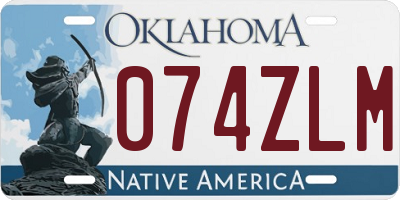OK license plate 074ZLM