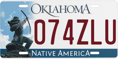 OK license plate 074ZLU