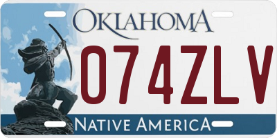OK license plate 074ZLV