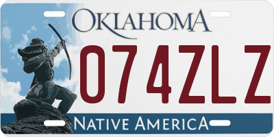 OK license plate 074ZLZ