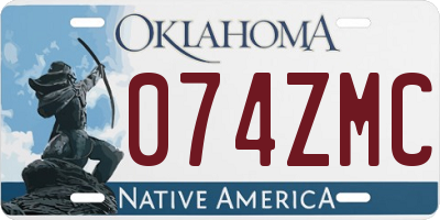 OK license plate 074ZMC