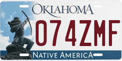 OK license plate 074ZMF