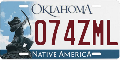 OK license plate 074ZML