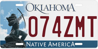 OK license plate 074ZMT