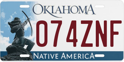OK license plate 074ZNF