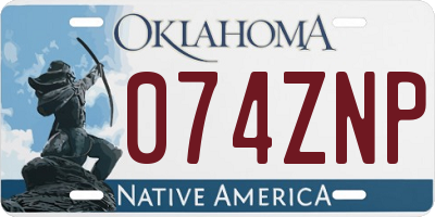 OK license plate 074ZNP
