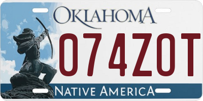 OK license plate 074ZOT