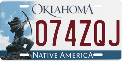 OK license plate 074ZQJ