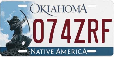 OK license plate 074ZRF