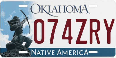 OK license plate 074ZRY