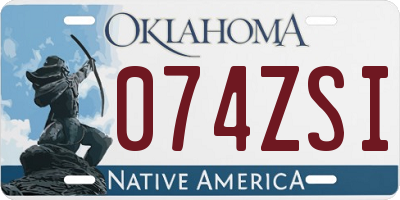 OK license plate 074ZSI